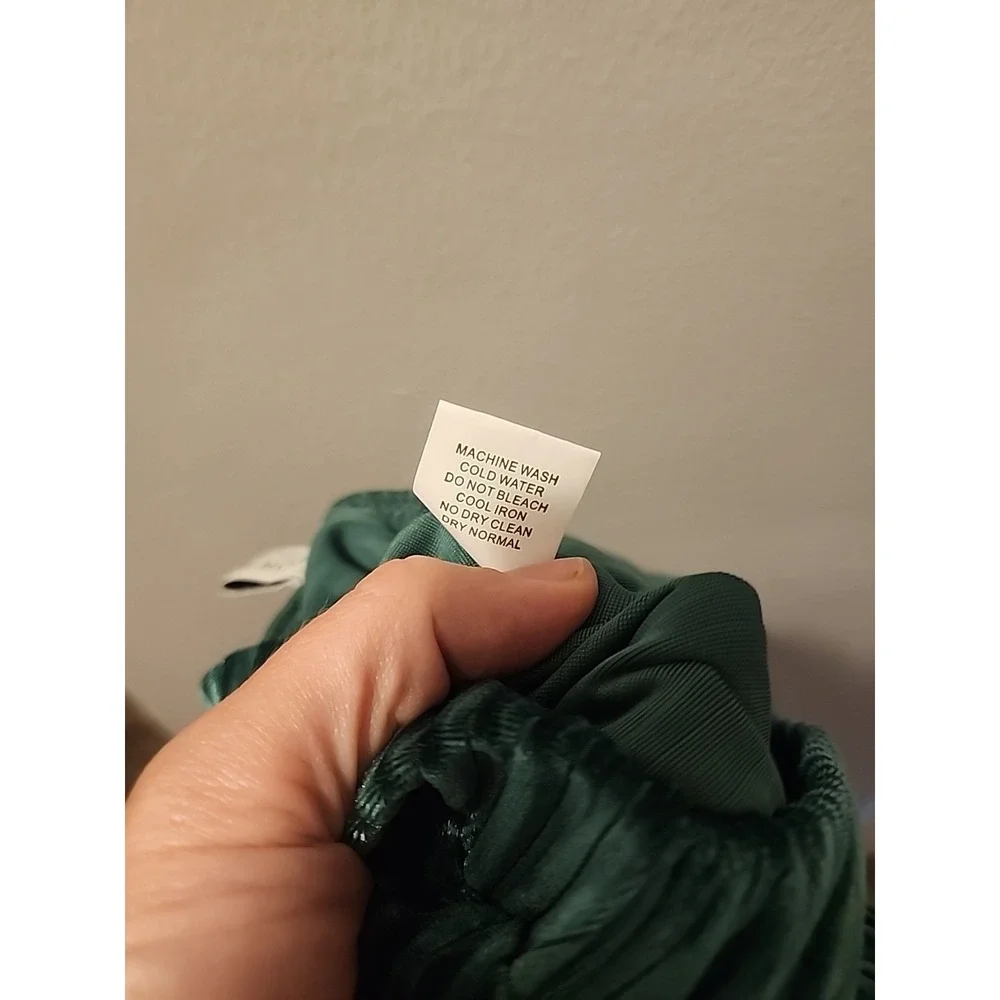 Jon & Anna Green Ribbed Crushed Velvet Ribbed Flare Slacks Pants Sz S Elastic - Picture 10 of 10